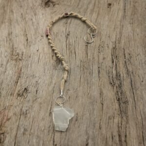 White Beach Glass and Macramé Suncatcher