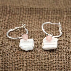White Beach Tile Earrings
