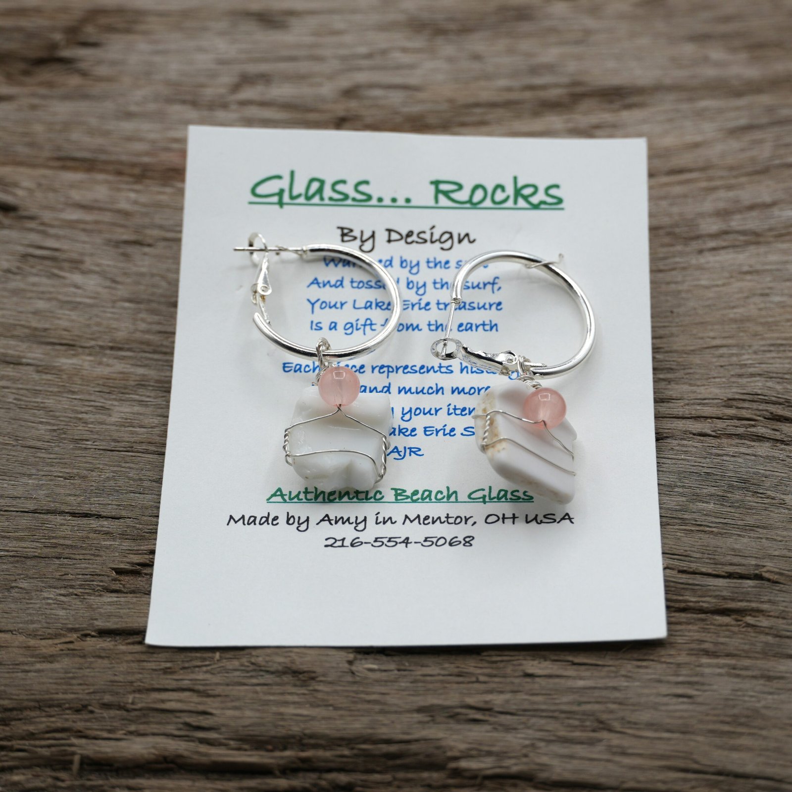 White Beach Tile Earrings - Image 2