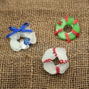 Beach Glass Wreath Pins