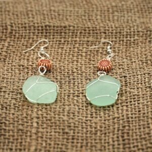 Seafoam Beach Glass Earrings