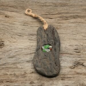 Mixed Beach Glass and Dark Driftwood Suncatcher