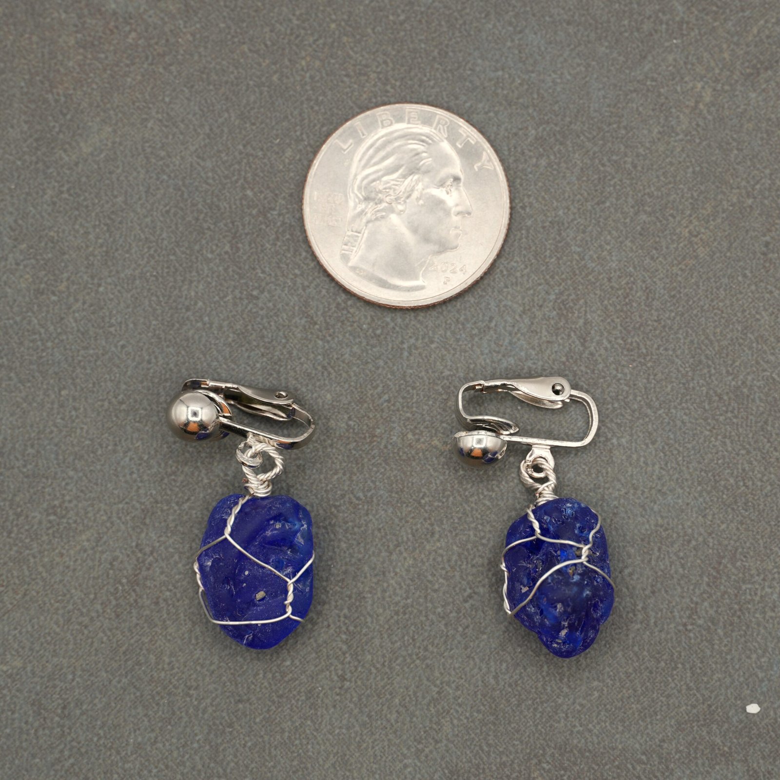 Beach Glass Clip-on Earrings - Image 2