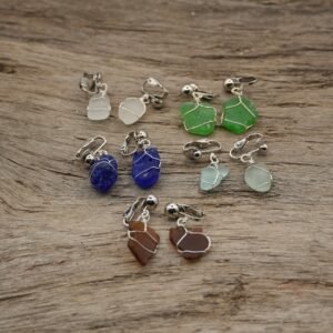 Beach Glass Clip-on Earrings