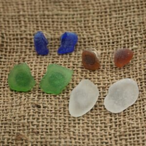 Beach Glass Post Earrings