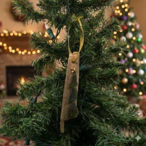 Driftwood and Beach Glass Christmas Tree Ornament