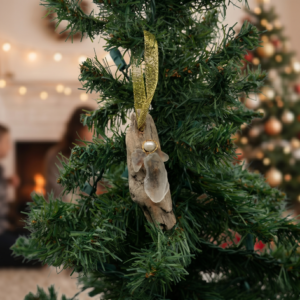 Driftwood and Beach Glass Angel Ornament
