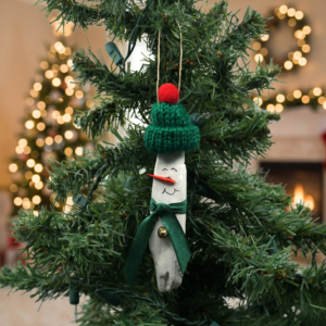 Driftwood Snowman Ornament